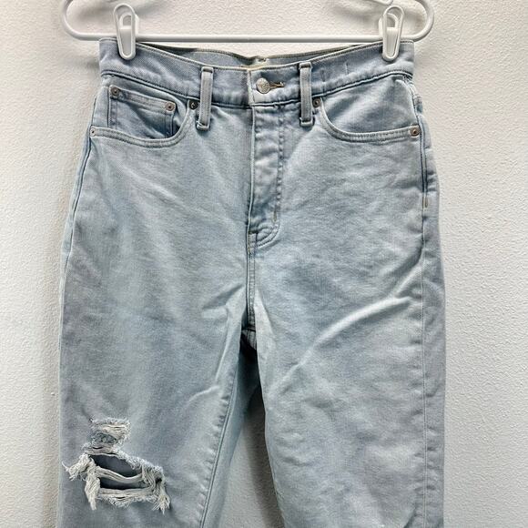Madewell The Momjean in Harman Wash Raw Hem Light wash 26 - Picture 4 of 16